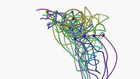 Tredecuple (13) pendulum starting from vertical position / simulation / chaos
