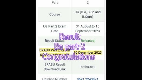 @Ba part-2 results #results@brabu Muzaffarpur #result today