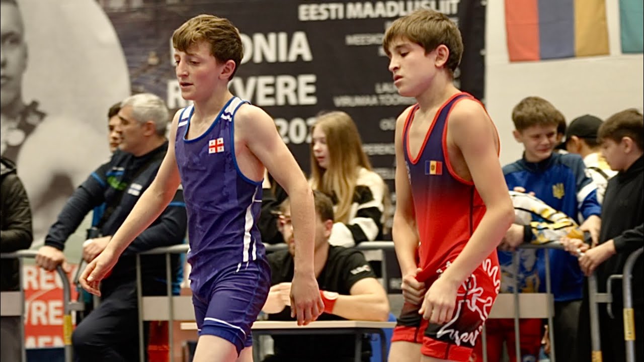 U15 Mihai Codimshei (MLD) vs Levani Khinikadze (GEO) 41kg final! Greco-r boys youth wrestling. B-cam