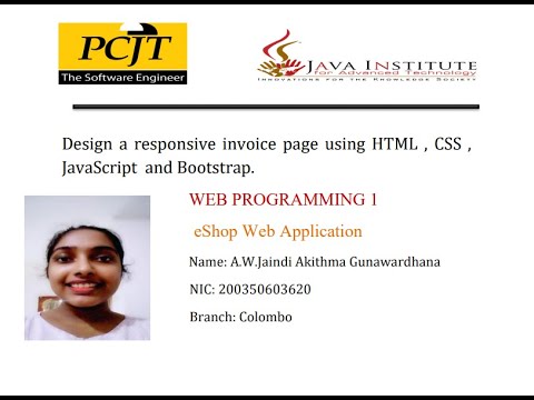 Design a responsive invoice page using HTML , CSS , JavaScript and ...