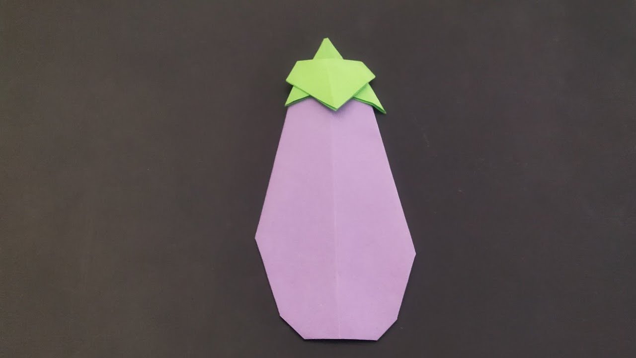 ORIGAMI TERONG || KREATIFITAS TEMA TANAMAN || ORIGAMI CANTIK DAN MUDAH || KREATIFITAS PAUD||DEKORASI