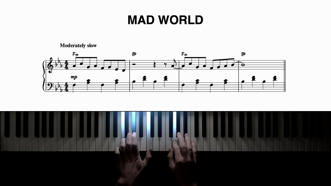 Gary Jules – Mad World –  Piano Cover + Sheet Music
