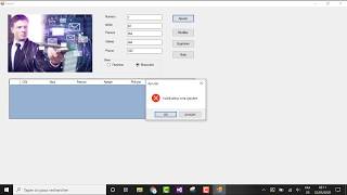 comment utiliser datagridview  et timer et picturebox c#  avec code - button  supprimer et modifier
