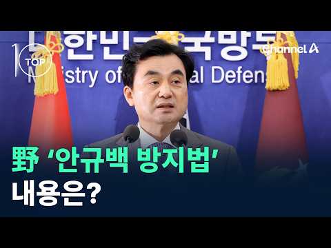 What Are the Details of the Opposition Party’s ‘Ahn Gyu-baek Prevention Law’? / Channel A / News ...