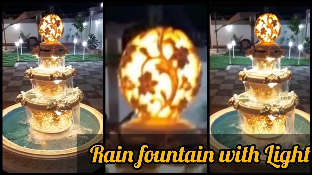 Rain Fountain With Light 