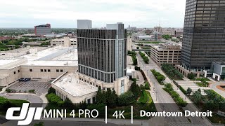 Downtown Detroit In 4K Dji Mini 4 Pro Aerial Footage