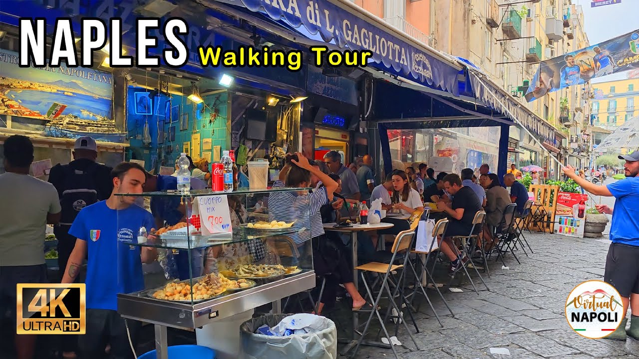 Walking Tour Naples Via Pignasecca - Street food - Market Evening Walk 4K UHD #walkingtour #napoli