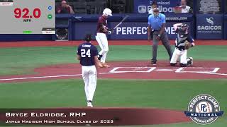 Bryce Eldridge Prospect Video, RHP, James Madison High School Class of 2023, PG National CF