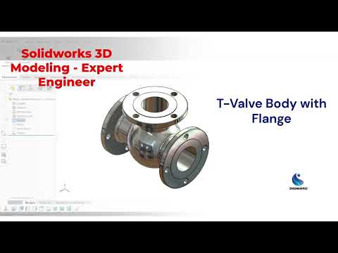 SolidWorks Advanced Modeling: T-Valve Body with Shell Feature | CAD Tutorial 💧