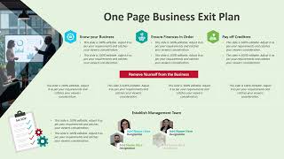 One Page Business Exit Plan PowerPoint Template | Kridha Graphics