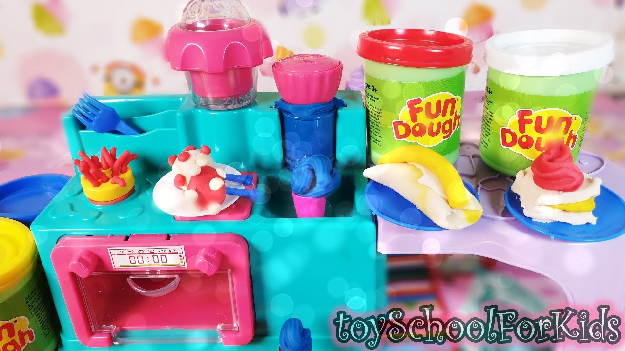Funskool Toy kitchen set & Pretend play with play doh food toySchoolForKids YouTube