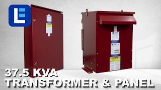 37.5 KVA Transformer & Panel, 480V 3PH-120/240V 1PH, (3) Terminal Lug Enclosures - Ruby Red/No Frame