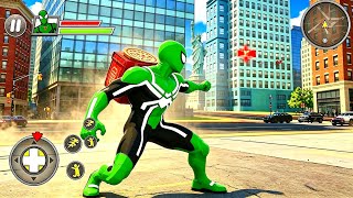 Green Spider Fighting Rope Hero Rescue Girl #26 - Android Gameplay screenshot 2