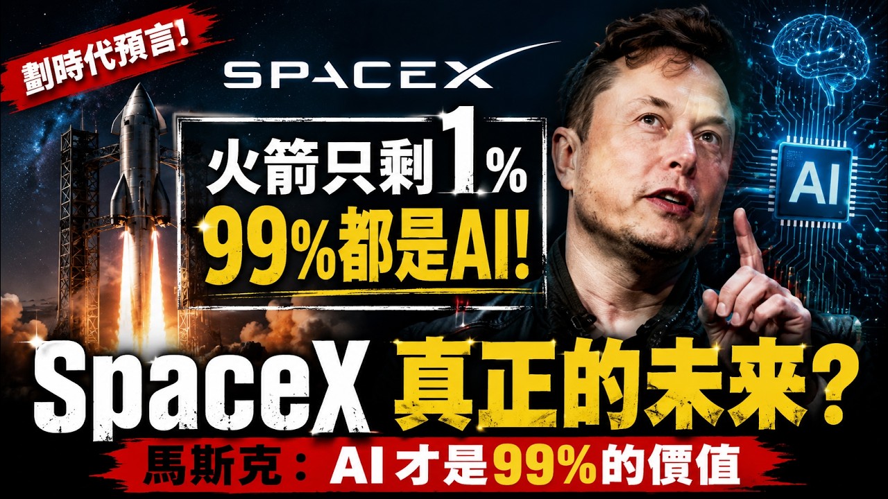 「中譯」SpaceX 真正的未來不是火箭?馬斯克:AI 才是99%的價值 縮圖