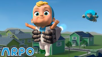 Baby Walks | Baby Daniel and ARPO The Robot | Funny Cartoons for Kids