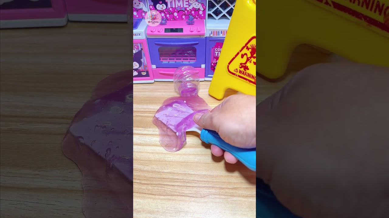 Popfinity ASMR | Grey Cat Slips After Purple Slime Spill Cleanup