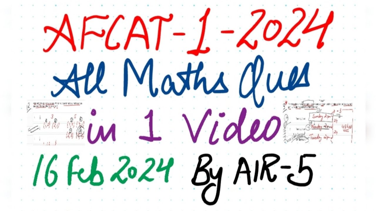 AFCAT 2024 Maths PYQs by AIR-5 | Memory Based Maths PYQs 2024 AFCAT