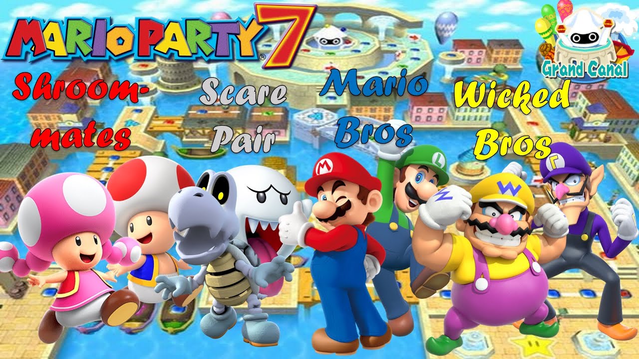 Mario Party 7   Toadette & Toad vs Dry Bones & Boo vs Mario & Luigi vs Wario & Waluigi   Grand Canal