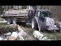 Logging with new Valtra A124 forestry tractor, the first load