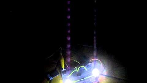 One ATtiny with two fading LEDs controlling the volume of two fabric speakers