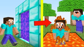 Нуб Затроллил Про Порталом В Майнкрафт ! Нубик И 7 Пранков Над Про В Minecraft Дак Плей