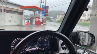 【ドライブライブ】大雨雷雨の中をメルセデスベンツG400dマヌちゃんで河口湖から帰ります