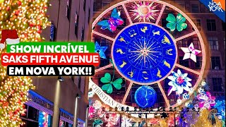 Decoração imperdível no Natal em Nova York | Saks Fifth Avenue Light Show 2023