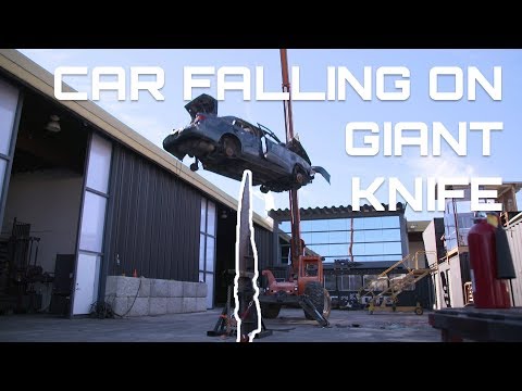 DROPPING A CAR ON A GIANT KNIFE