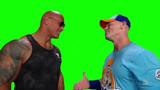 The Rock And John Cena Hug - Wwe Meme - Green Screen