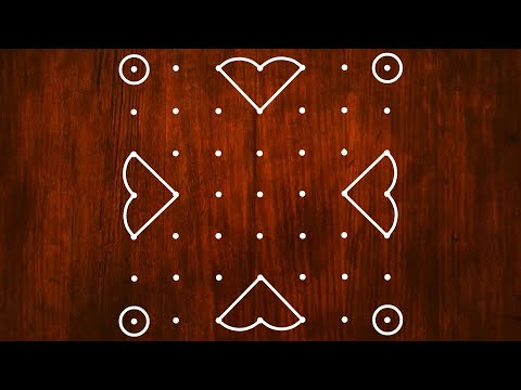 Beautiful Rangoli Design for Beginners || Kolam Design with 7x7 Dots | Simple Rangoli Design