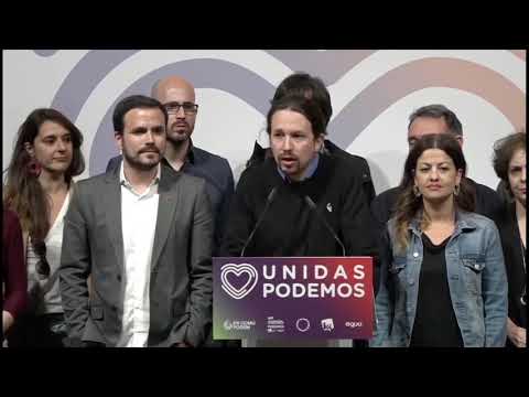 Pablo Iglesias valora resultado del 28-A: "trabajaremos por un gobierno de coalición"