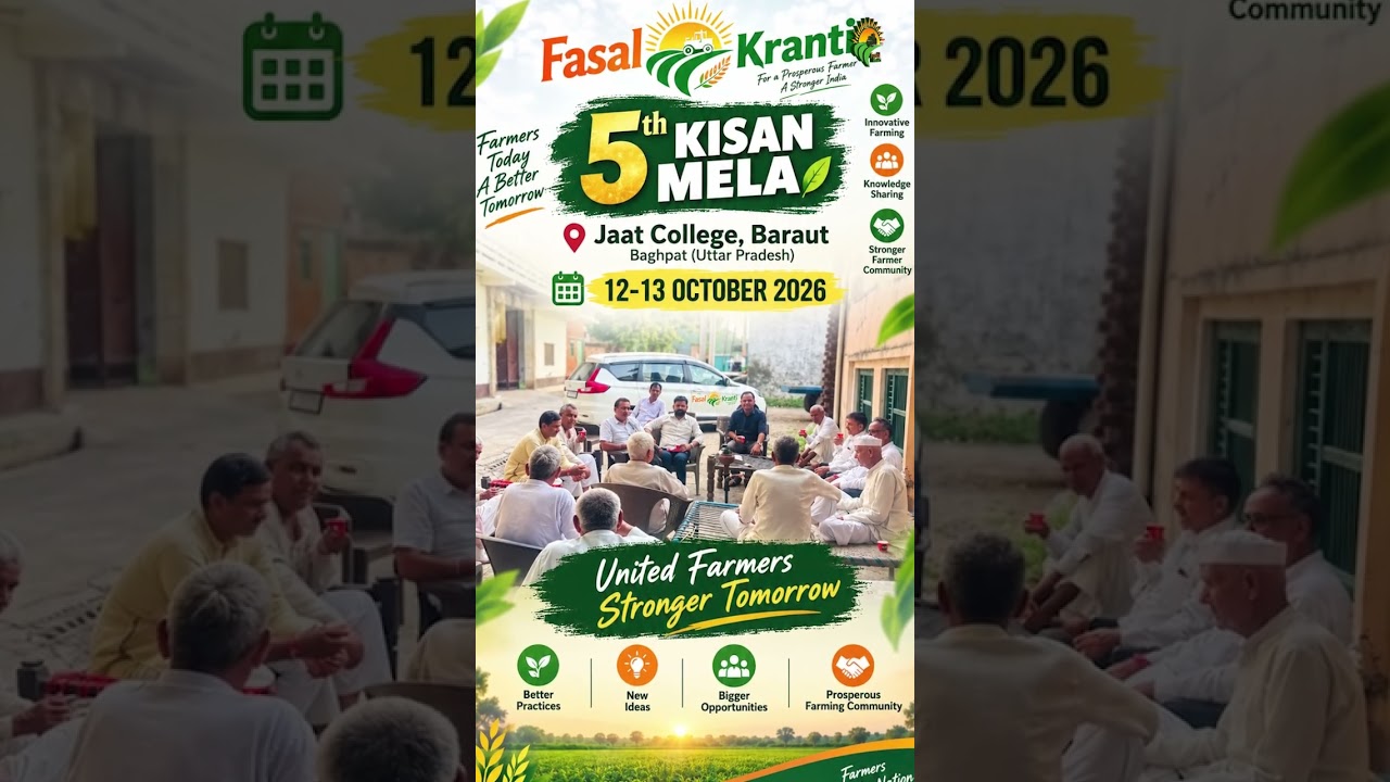 किसान मेला 2026 | फसल क्रांति किसान मेला | किसान वॉलीबॉल प्रीमियर लीग | बड़ौत बागपत