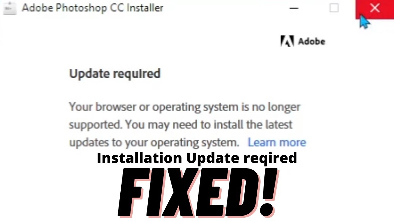How to Fix Photoshop Installation Update required Fixed! in 2022 