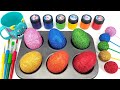 Oddly Satisfying ASMR Glossy Balls l How to make Rainbow Lollipop Candy into Playdoh Cutting ASMR