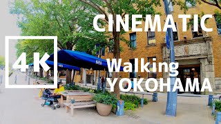 4K Cinematic Walking Yokohama with BGM / from Kannai Station to Yamashita-Park to Hotel New Grand