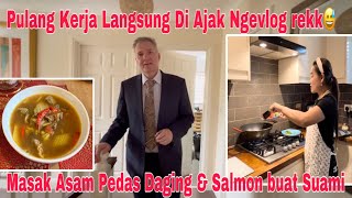 Masak Aşam Pedas Daging \u0026 Salmon,Pisang Goreng Buat Dessert 😅