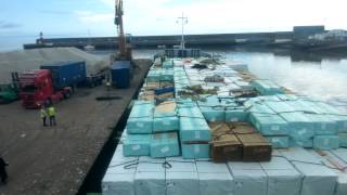 Discharging deck Cargo time lapse Wicklow Port