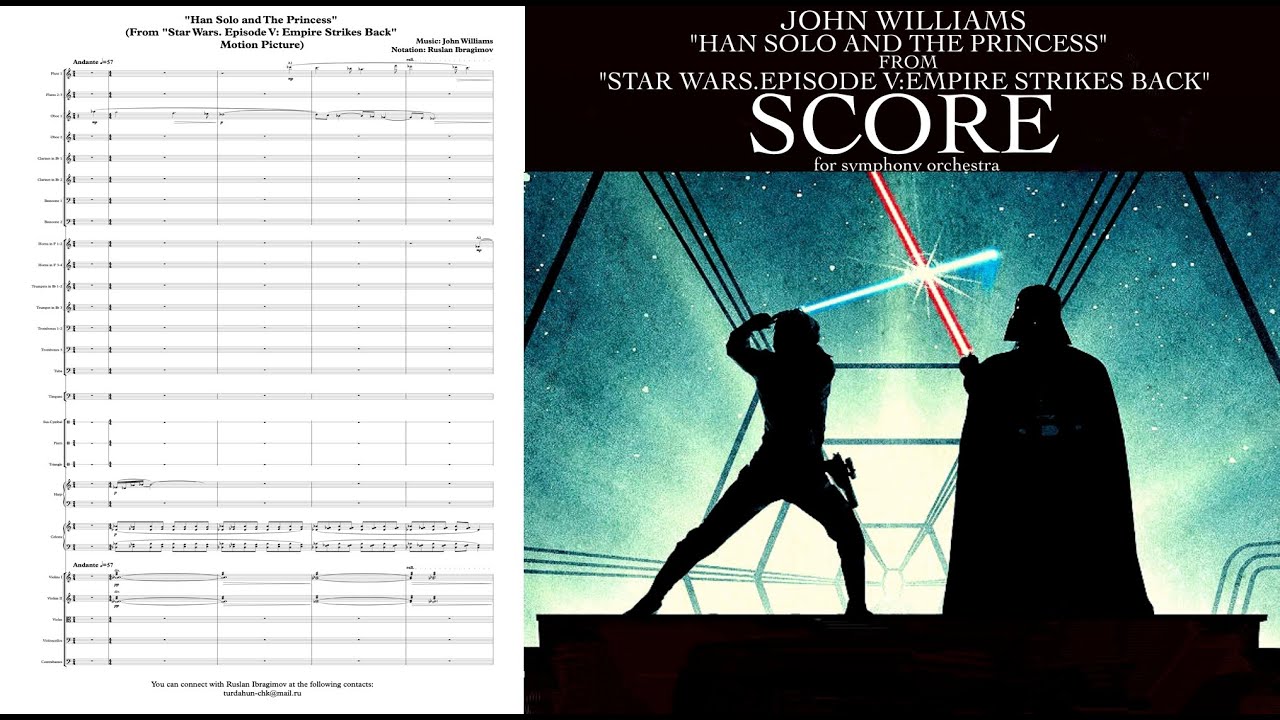 John Williams - "Han Solo and The Princess" from "Star Wars.Episode V".Score (Partitura).