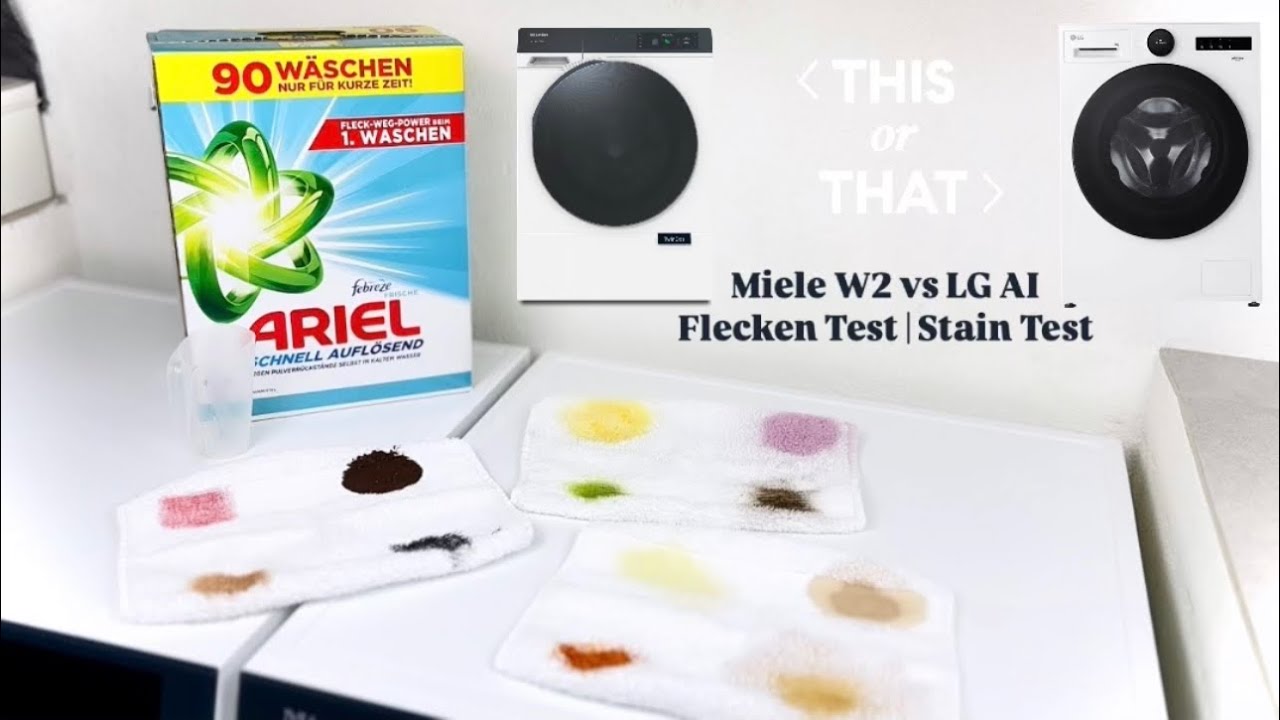 Miele W2 vs LG AI - Flecken Test | Stain Test
