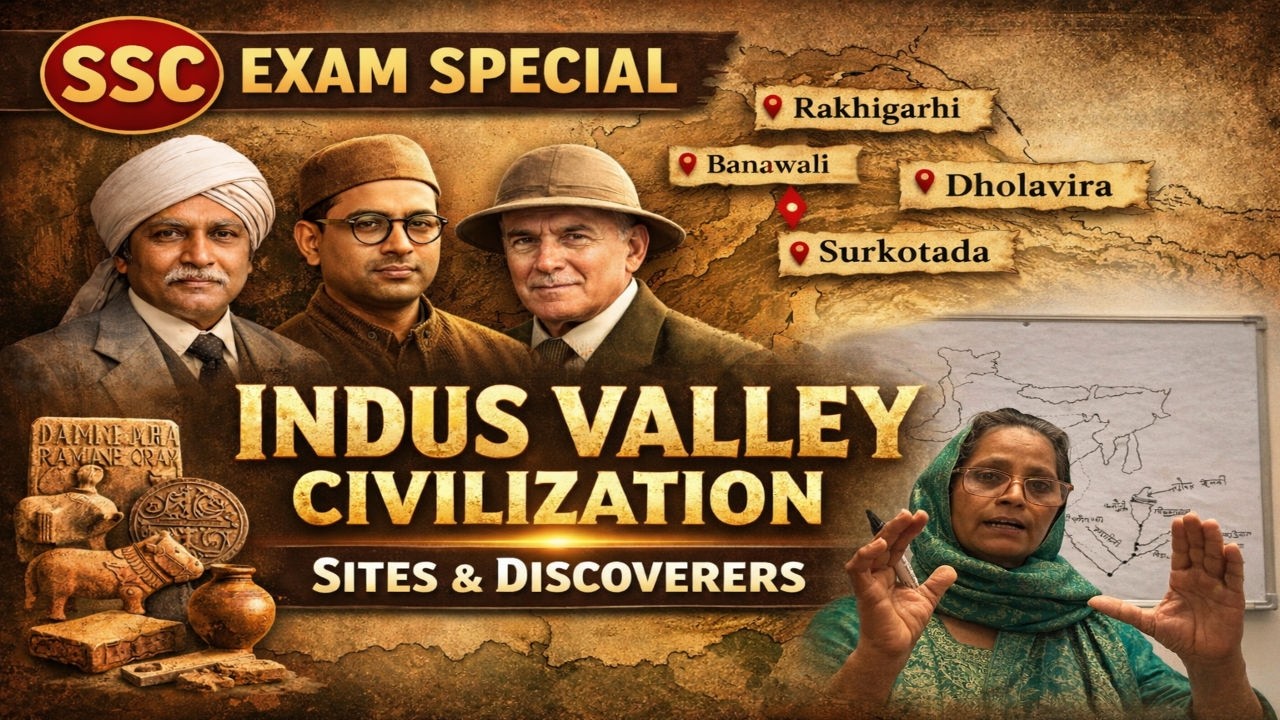 🟡 SSC EXAM SPECIALIndus Valley CivilizationSites & Discoverers