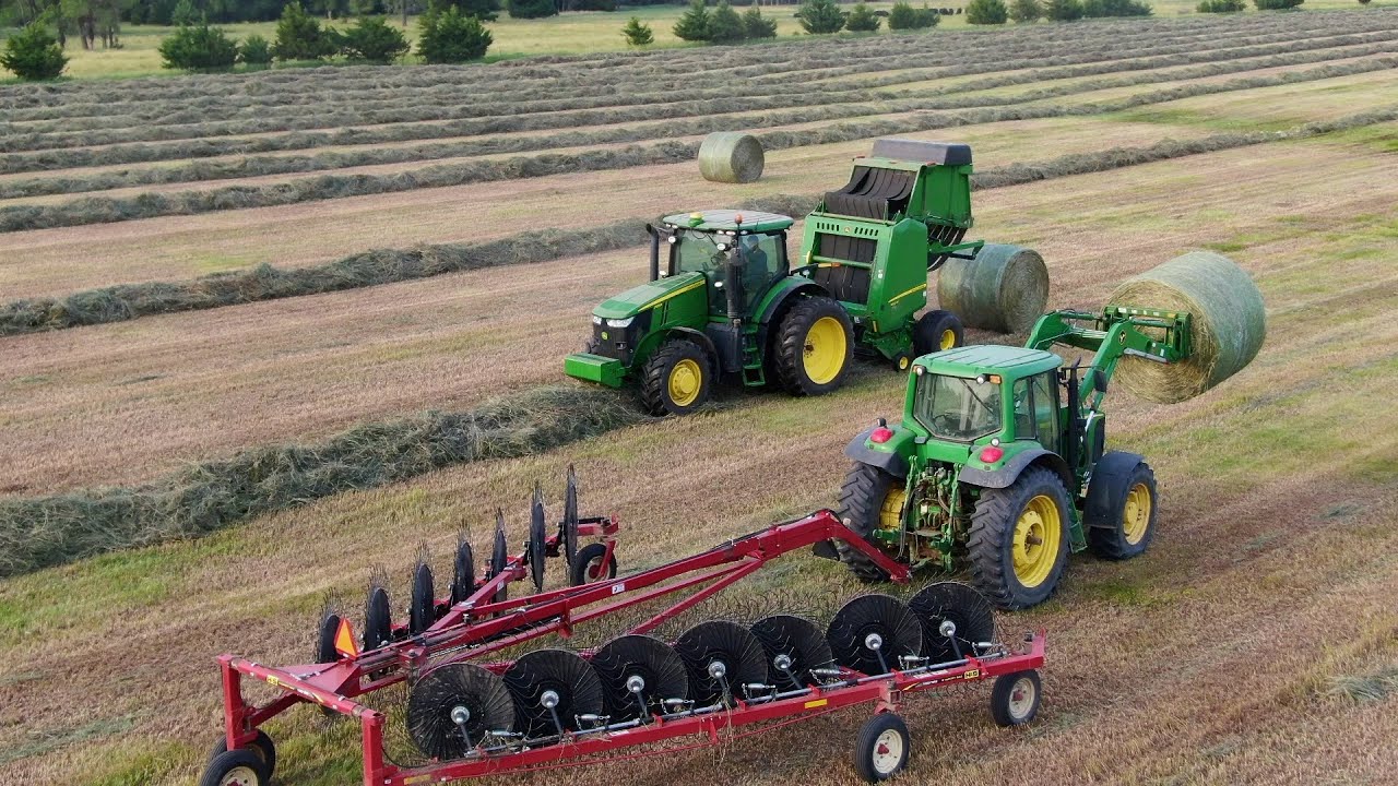 Cutting, Raking, Baling: Mesmerizing Process - YouTube