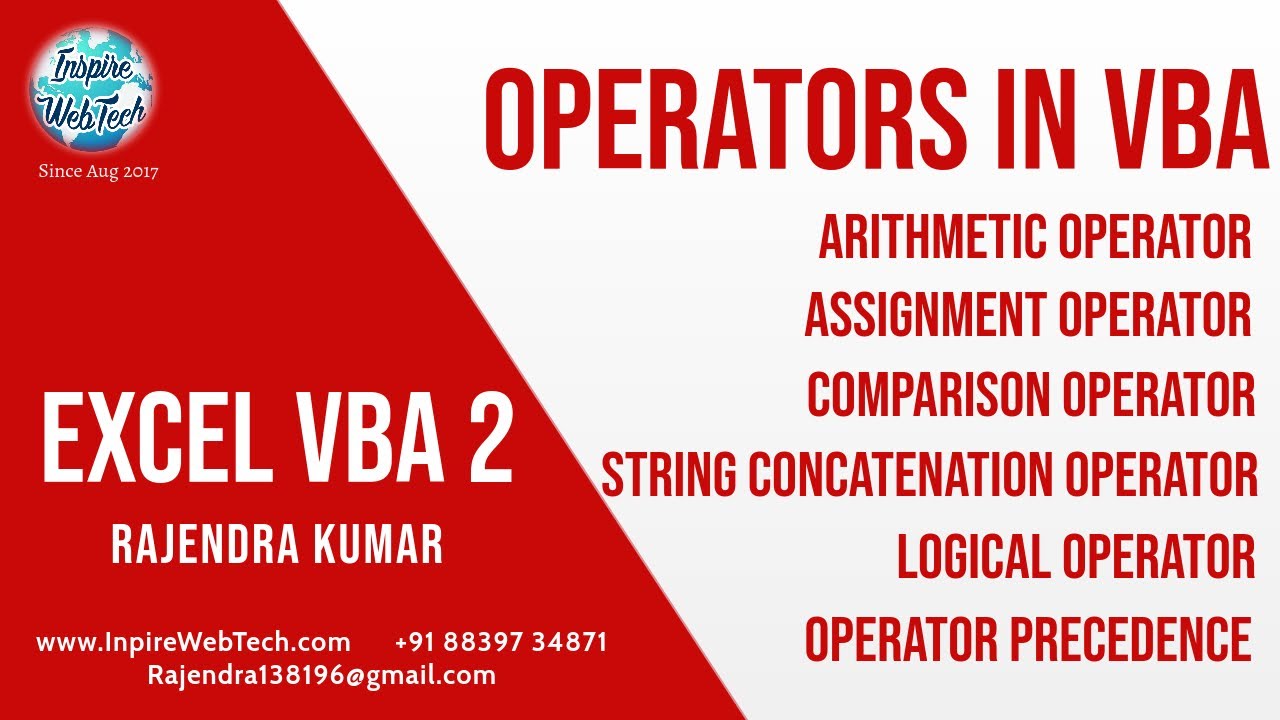 assignment operator vba
