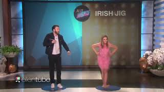 Chris Evans and Elizabeth Olsen have a competition on types of dance Really fun to watch