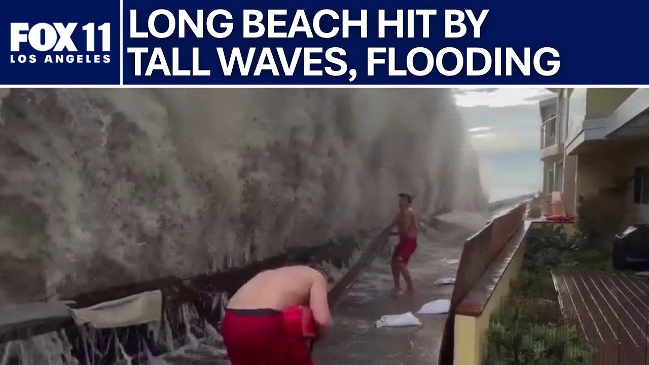 Massive waves, coastal flooding hit Long Beach