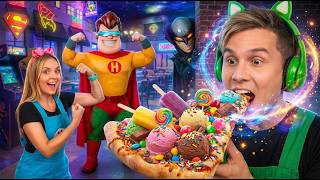 VISITAMOS A PIZZARIA DOS HERÓIS! 🍕🦸‍♂️ Será que a pizza dá superpoderes?