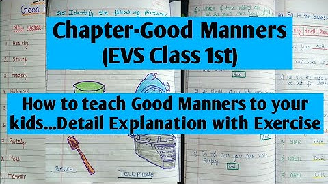Chapter-Good Manners(EVS Class 1st)#kidslearningfun#
