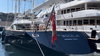 DEPARTURE OF SAILING YACHT TWIZZLE - ROYAL HUISMAN - 57.49m (188ft 7in) @archiesvlogmc