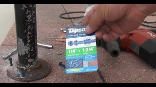 How to install Tapcon concrete anchor screws with a hammer drill