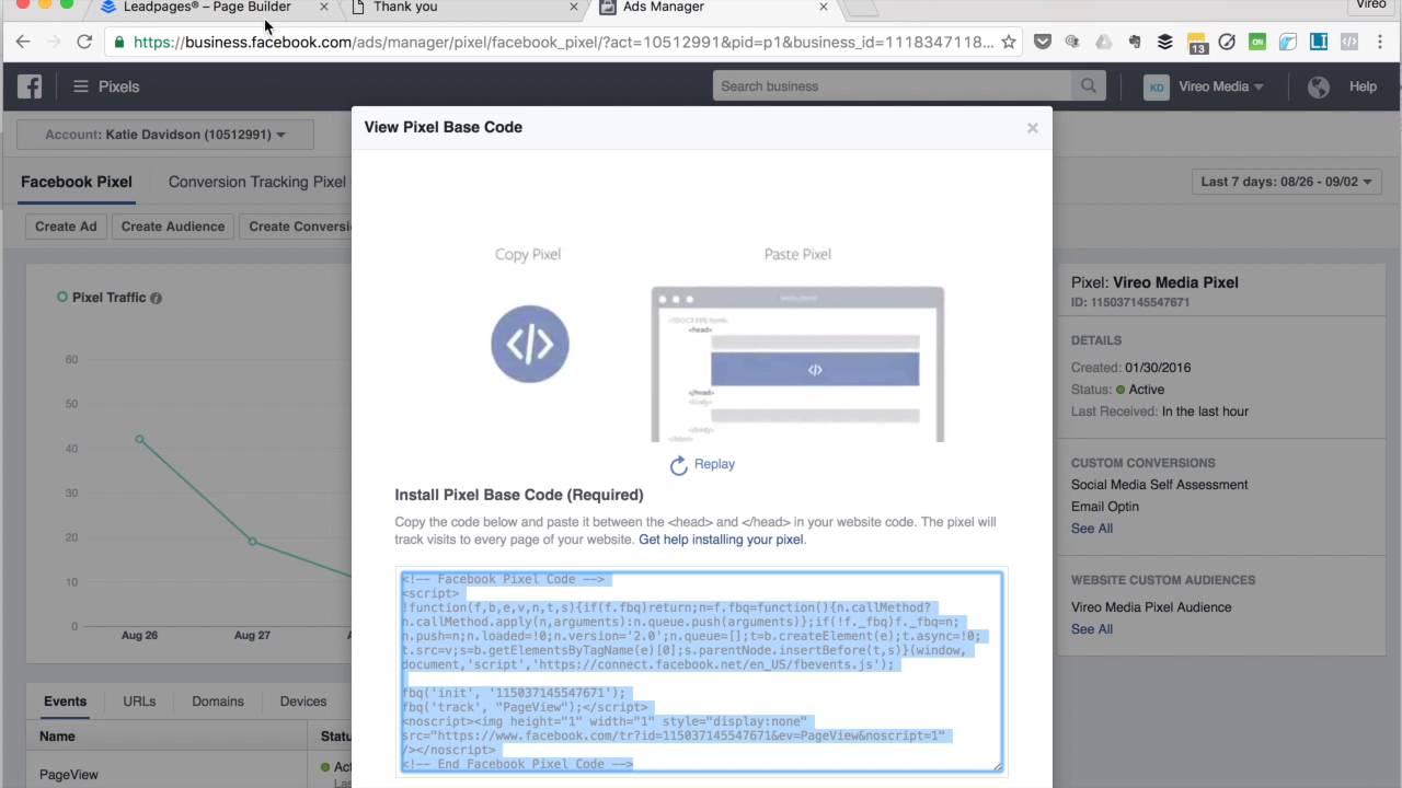 How to add your Facebook Pixel to LeadPages