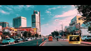 Drive around Vientiane to relax |  Relaxing Drive Sounds 4K